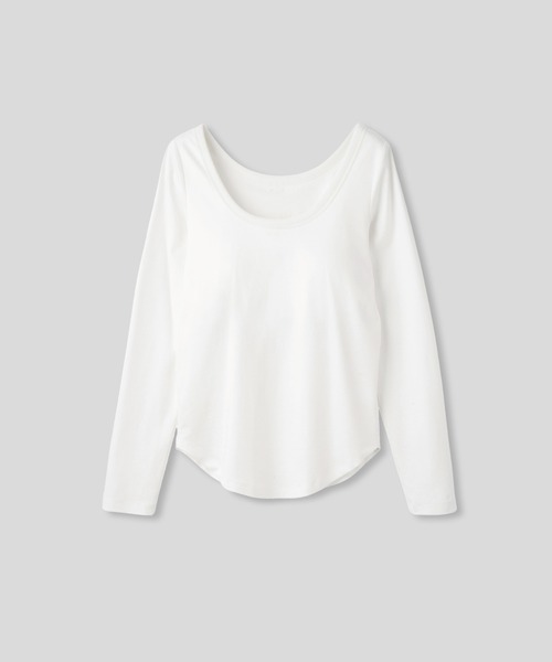 KINO THE KEI(キノザケイ)の「カップ付き スクープネック プルオーバー KINO THE KEI(Tシャツ/カットソー・レディース・ホワイト/ブラック/ネイビー・フリー)」の14枚目の写真