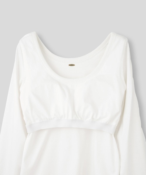 KINO THE KEI(キノザケイ)の「カップ付き スクープネック プルオーバー KINO THE KEI(Tシャツ/カットソー・レディース・ホワイト/ブラック/ネイビー・フリー)」の8枚目の写真