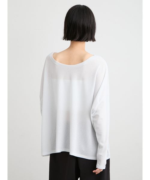 MIESROHE(ミースロエ)の「【洗える】シアーワッフルカットロンT(Tシャツ/カットソー・レディース・ダークネイビー/ホワイト/ミント/ライム・F)」の7枚目の写真