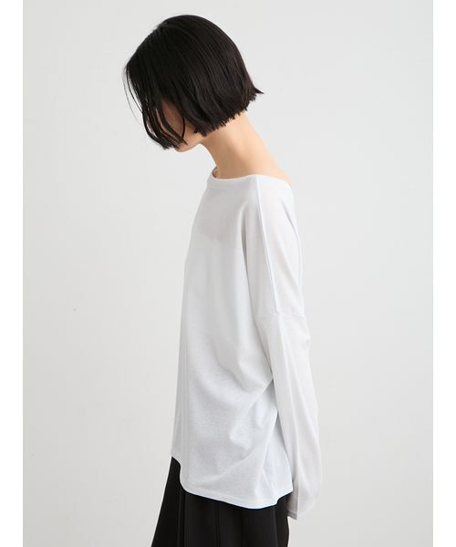 MIESROHE(ミースロエ)の「【洗える】シアーワッフルカットロンT(Tシャツ/カットソー・レディース・ダークネイビー/ホワイト/ミント/ライム・F)」の8枚目の写真