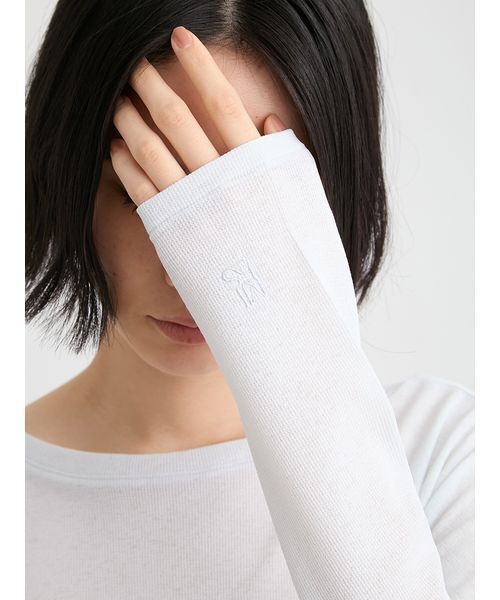 MIESROHE(ミースロエ)の「【洗える】シアーワッフルカットロンT(Tシャツ/カットソー・レディース・ダークネイビー/ホワイト/ミント/ライム・F)」の10枚目の写真