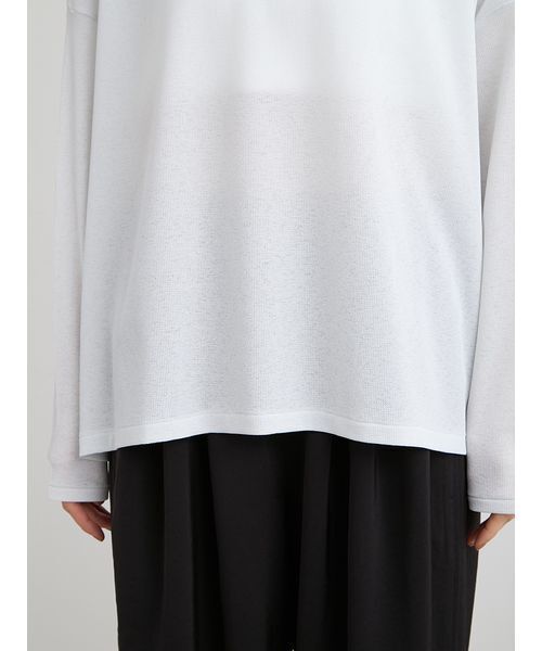 MIESROHE(ミースロエ)の「【洗える】シアーワッフルカットロンT(Tシャツ/カットソー・レディース・ダークネイビー/ホワイト/ミント/ライム・F)」の11枚目の写真