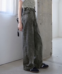 CHAN ME（チャンミ）の「【選べる2丈】ウエストボタンデニムワイドパンツ（デニムパンツ）」