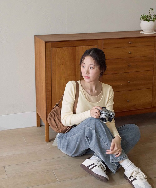 CHAN ME(チャンミ)の「【選べる2丈】ウエストボタンデニムワイドパンツ(デニムパンツ・レディース・ブラック系その他/ブルー/ブラック/ライトブルー/サックスブルー/インディゴブルー/ブルー系その他・X-SMALL/SMALL/MEDIUM/LARGE/X-LARGE/SS/SP/MP/LLP/LP)」の11枚目の写真