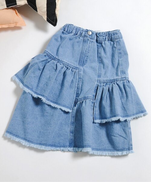 BREEZE（ブリーズ）の「デニムロングスカート_ジュニア対応（デニムスカート・キッズ・サックスブルー/ブルー・90/100/110/120/130/140）」の2枚目の写真