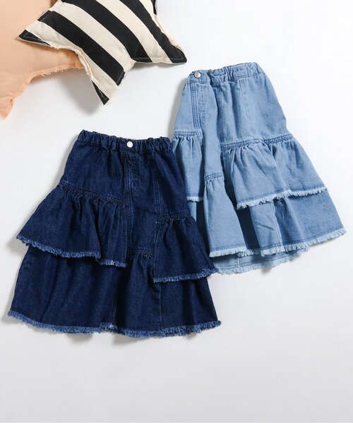 BREEZE（ブリーズ）の「デニムロングスカート_ジュニア対応（デニムスカート・キッズ・サックスブルー/ブルー・90/100/110/120/130/140）」の3枚目の写真