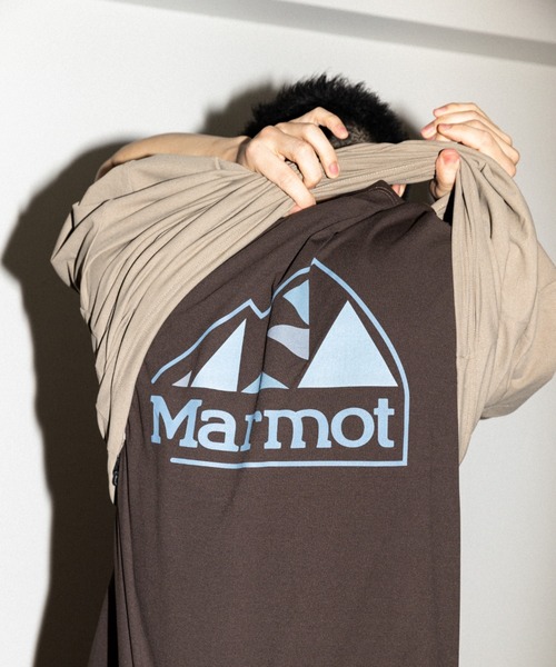 MARMOT（マーモット）の「【WEB先行予約】[Marmot/マーモット] 別注 ドローコード付き マウンテンロゴ バックプリントTシャツ（Tシャツ/カットソー・レディース・グレー/ダークブラウン/ホワイト・M/S/XL/L）」の3枚目の写真
