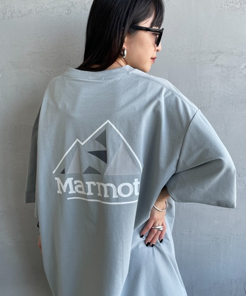 MARMOT（マーモット）の「【WEB先行予約】[Marmot/マーモット] 別注 ドローコード付き マウンテンロゴ バックプリントTシャツ（Tシャツ/カットソー・レディース・グレー/ダークブラウン/ホワイト・M/S/XL/L）」の2枚目の写真