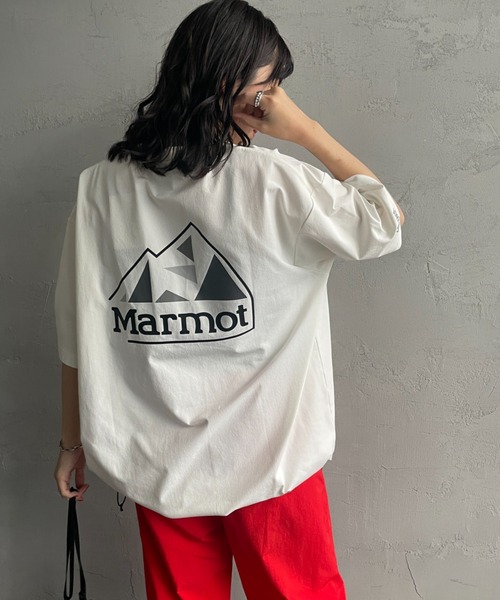 MARMOT（マーモット）の「【WEB先行予約】[Marmot/マーモット] 別注 ドローコード付き マウンテンロゴ バックプリントTシャツ（Tシャツ/カットソー・レディース・グレー/ダークブラウン/ホワイト・M/S/XL/L）」の9枚目の写真