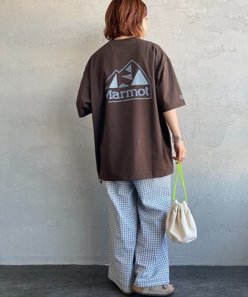 MARMOT（マーモット）の「【WEB先行予約】[Marmot/マーモット] 別注 ドローコード付き マウンテンロゴ バックプリントTシャツ（Tシャツ/カットソー・レディース・グレー/ダークブラウン/ホワイト・M/S/XL/L）」の6枚目の写真