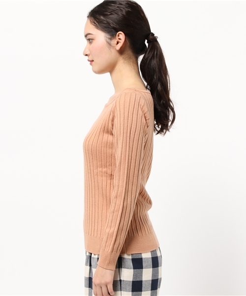 SLOBE IENA(スローブイエナ)の「ワイドリブクルーネックニットプルオーバー◆(ニット/セーター・レディース・チャコールグレー/ベージュ/ブラック/ピンク・FREE)」の17枚目の写真