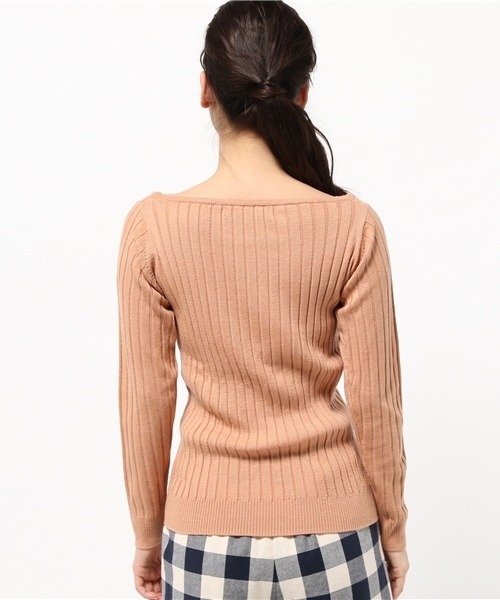 SLOBE IENA(スローブイエナ)の「ワイドリブクルーネックニットプルオーバー◆(ニット/セーター・レディース・チャコールグレー/ベージュ/ブラック/ピンク・FREE)」の18枚目の写真