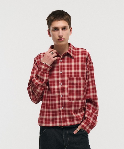 SHORT-BODY LONG-SLEEVED CHECKED SHIRT / ショート丈長袖チェック 