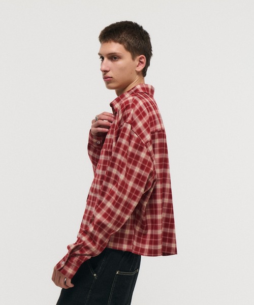 SHORT-BODY LONG-SLEEVED CHECKED SHIRT / ショート丈長袖チェック