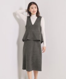 ITS'DEMO（イッツデモ）の「【手洗い可／ウエストゴム】カットスエードジャンスカ（ワンピース）」