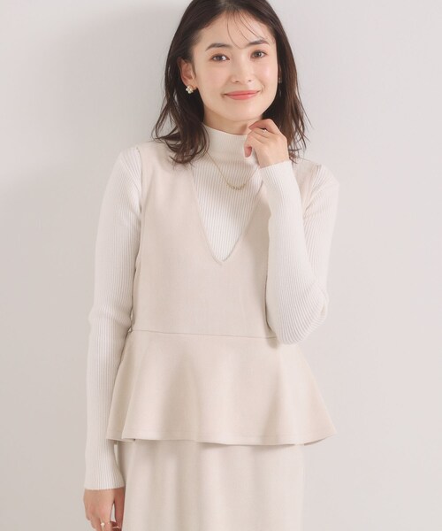 ITS'DEMO（イッツデモ）の「【手洗い可／ウエストゴム】カットスエードジャンスカ（ワンピース・レディース・アイボリー/ライトグレー/チャコールグレー・00）」の4枚目の写真