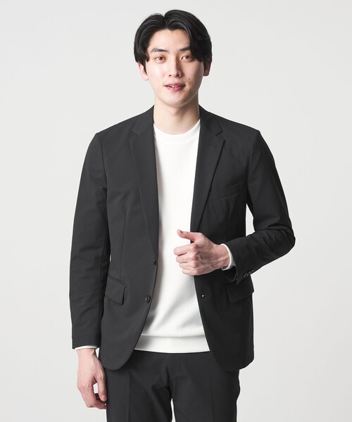 A DAY IN THE LIFE UNITED ARROWS(アデイインザライフユナイテッドアローズ)の「ドビー クロス 2ボタン ジャケット-セットアップ対応・ウォッシャブル-<A DAY IN THE LIFE>(テーラードジャケット・メンズ・ブラック/ダークグレー・M/L/S/XL)」の2枚目の写真