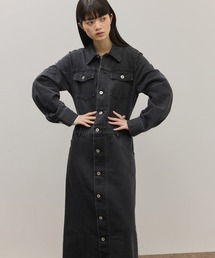 ADAM ET ROPE' | ベンツスリットデニムワンピース(ワンピース)