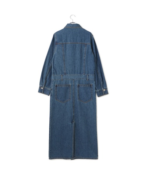 ADAM ET ROPE'（アダムエロペ）の「ベンツスリットデニムワンピース（ワンピース・レディース・ブラック/ブルー・38/36）」の3枚目の写真