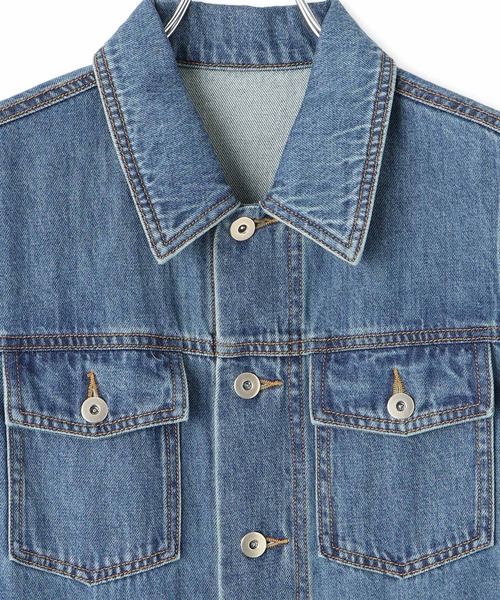 ADAM ET ROPE'（アダムエロペ）の「ベンツスリットデニムワンピース（ワンピース・レディース・ブラック/ブルー・38/36）」の4枚目の写真