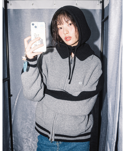 HAVISM（ヘビズム）の「WOOL VARSITY KNIT ZIPUP JACKET(GREY)（ニット/セーター・レディース・その他・ONE SIZE）」の2枚目の写真