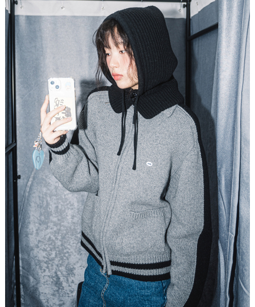 HAVISM（ヘビズム）の「WOOL VARSITY KNIT ZIPUP JACKET(GREY)（ニット/セーター・レディース・その他・ONE SIZE）」の4枚目の写真