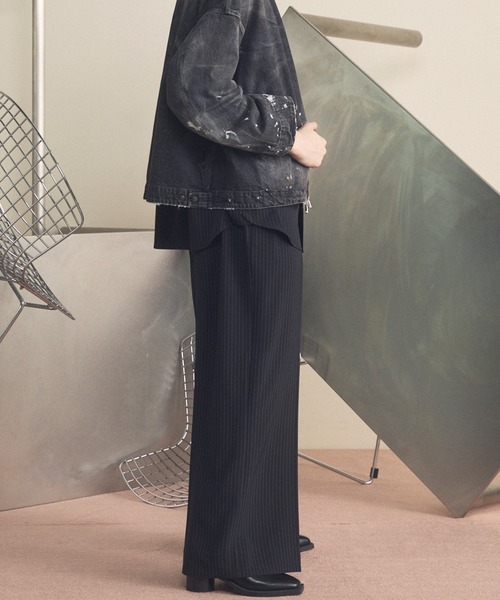 フリーレンストライププライムワイド2タックスラックス　メゾンスペシャル Frieren StripePrime-Wide Two-tuck Trousers