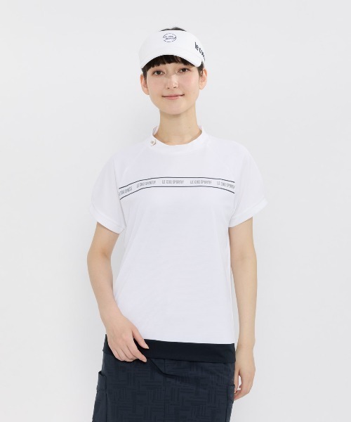 セール】【ワイドシルエット】モックネック半袖シャツ（Tシャツ