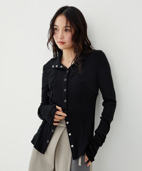 UNITED TOKYO(ユナイテッドトウキョウ)の「【新作】3WAYシルクベアテレコプルオーバー|ウォッシャブル/オフィスカジュアル/細見え/春服(Tシャツ/カットソー・レディース・アイボリー/ライム/ブラック・FREE)」の2枚目の写真