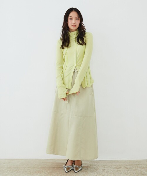 UNITED TOKYO(ユナイテッドトウキョウ)の「【新作】3WAYシルクベアテレコプルオーバー|ウォッシャブル/オフィスカジュアル/細見え/春服(Tシャツ/カットソー・レディース・アイボリー/ライム/ブラック・FREE)」の16枚目の写真