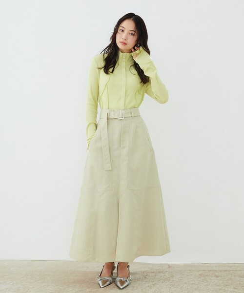 UNITED TOKYO(ユナイテッドトウキョウ)の「【新作】3WAYシルクベアテレコプルオーバー|ウォッシャブル/オフィスカジュアル/細見え/春服(Tシャツ/カットソー・レディース・アイボリー/ライム/ブラック・FREE)」の17枚目の写真