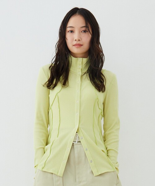 UNITED TOKYO(ユナイテッドトウキョウ)の「【新作】3WAYシルクベアテレコプルオーバー|ウォッシャブル/オフィスカジュアル/細見え/春服(Tシャツ/カットソー・レディース・アイボリー/ライム/ブラック・FREE)」の19枚目の写真