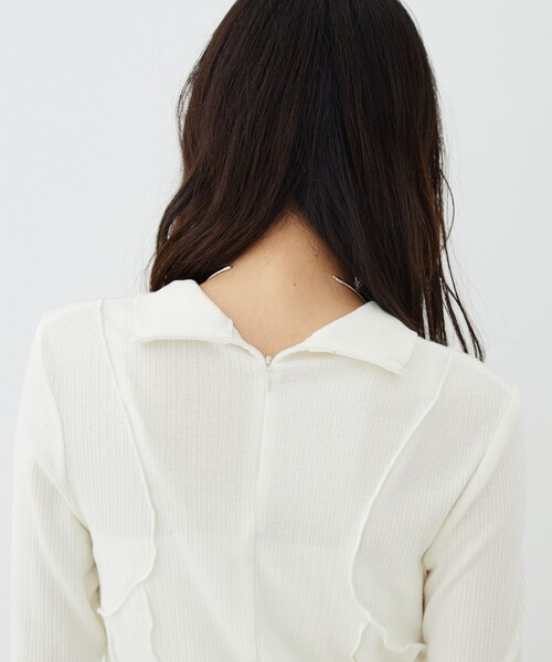 UNITED TOKYO(ユナイテッドトウキョウ)の「【新作】3WAYシルクベアテレコプルオーバー|ウォッシャブル/オフィスカジュアル/細見え/春服(Tシャツ/カットソー・レディース・アイボリー/ライム/ブラック・FREE)」の6枚目の写真