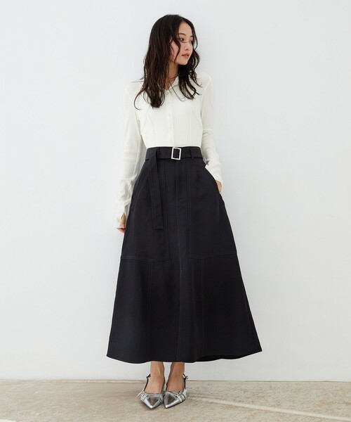 UNITED TOKYO(ユナイテッドトウキョウ)の「【新作】3WAYシルクベアテレコプルオーバー|ウォッシャブル/オフィスカジュアル/細見え/春服(Tシャツ/カットソー・レディース・アイボリー/ライム/ブラック・FREE)」の7枚目の写真