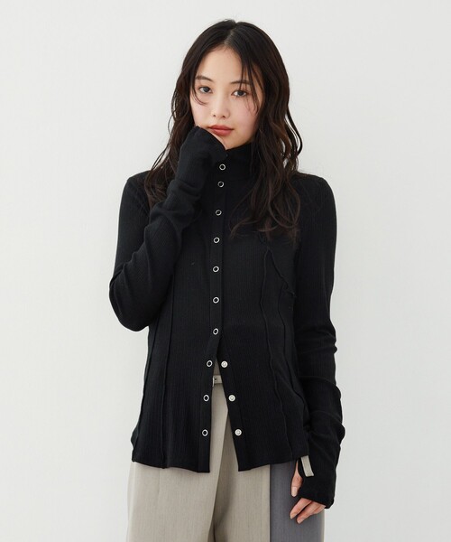 UNITED TOKYO(ユナイテッドトウキョウ)の「【新作】3WAYシルクベアテレコプルオーバー|ウォッシャブル/オフィスカジュアル/細見え/春服(Tシャツ/カットソー・レディース・アイボリー/ライム/ブラック・FREE)」の11枚目の写真