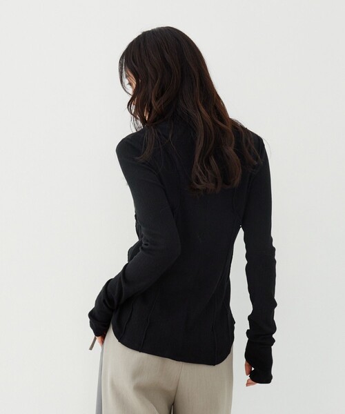 UNITED TOKYO(ユナイテッドトウキョウ)の「【新作】3WAYシルクベアテレコプルオーバー|ウォッシャブル/オフィスカジュアル/細見え/春服(Tシャツ/カットソー・レディース・アイボリー/ライム/ブラック・FREE)」の13枚目の写真