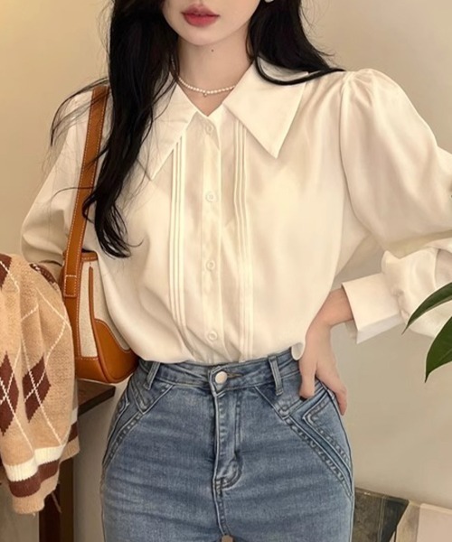 Flugge(フラッジー)の「ビッグカラー長袖シャツ(シャツ/ブラウス・レディース・ホワイト・LARGE/MEDIUM)」の3枚目の写真