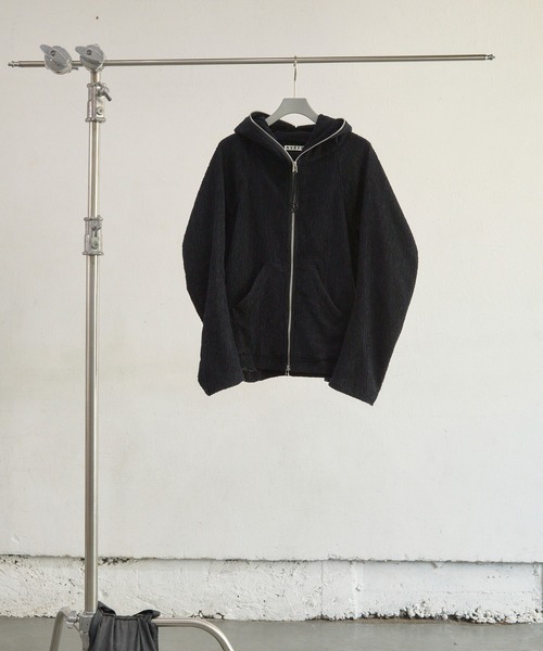 NVRFRGT(ネヴァーフォーゲット)の「SEMI SHEER FULL ZIP UP HOODIE(パーカー・メンズ・アイボリー/ブラック・1/2/3)」の1枚目の写真