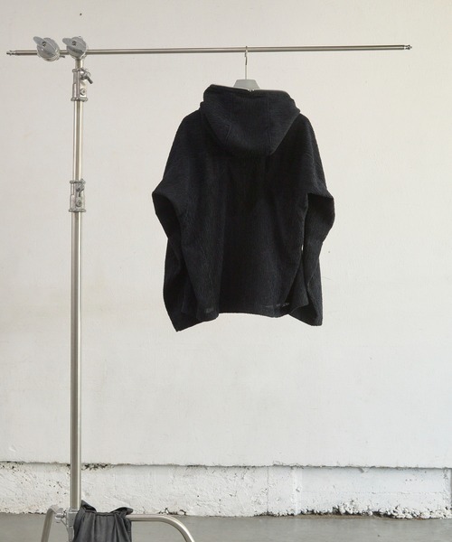 NVRFRGT(ネヴァーフォーゲット)の「SEMI SHEER FULL ZIP UP HOODIE(パーカー・メンズ・アイボリー/ブラック・1/2/3)」の9枚目の写真