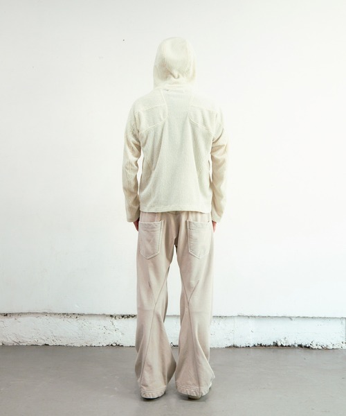 NVRFRGT(ネヴァーフォーゲット)の「SEMI SHEER FULL ZIP UP HOODIE(パーカー・メンズ・アイボリー/ブラック・1/2/3)」の7枚目の写真