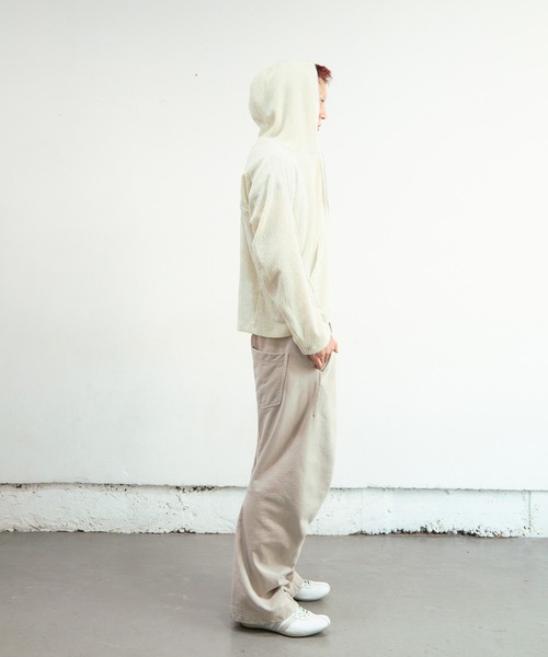 NVRFRGT(ネヴァーフォーゲット)の「SEMI SHEER FULL ZIP UP HOODIE(パーカー・メンズ・アイボリー/ブラック・1/2/3)」の6枚目の写真