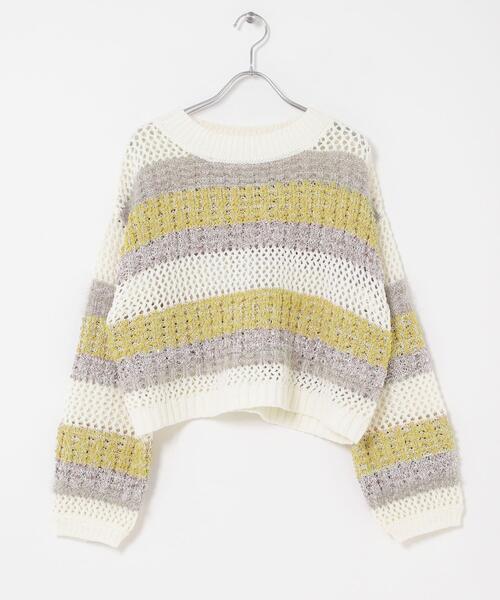 SENSE OF PLACE by URBAN RESEARCH（センスオブプレイスバイアーバンリサーチ）の「『洗濯可』ミックスヤーンワイドボーダーニット（ニット/セーター・レディース・ブラック系その他/ホワイト系その他/グレー系その他・ONE）」の11枚目の写真