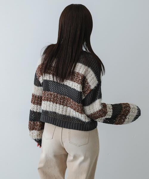 SENSE OF PLACE by URBAN RESEARCH（センスオブプレイスバイアーバンリサーチ）の「『洗濯可』ミックスヤーンワイドボーダーニット（ニット/セーター・レディース・ブラック系その他/ホワイト系その他/グレー系その他・ONE）」の17枚目の写真