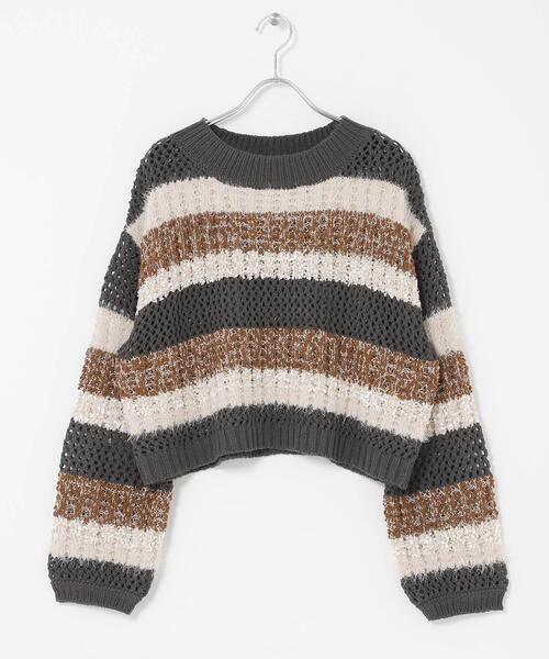 SENSE OF PLACE by URBAN RESEARCH（センスオブプレイスバイアーバンリサーチ）の「『洗濯可』ミックスヤーンワイドボーダーニット（ニット/セーター・レディース・ブラック系その他/ホワイト系その他/グレー系その他・ONE）」の20枚目の写真