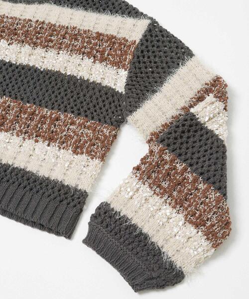 SENSE OF PLACE by URBAN RESEARCH（センスオブプレイスバイアーバンリサーチ）の「『洗濯可』ミックスヤーンワイドボーダーニット（ニット/セーター・レディース・ブラック系その他/ホワイト系その他/グレー系その他・ONE）」の21枚目の写真