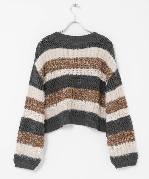 SENSE OF PLACE by URBAN RESEARCH（センスオブプレイスバイアーバンリサーチ）の「『洗濯可』ミックスヤーンワイドボーダーニット（ニット/セーター・レディース・ブラック系その他/ホワイト系その他/グレー系その他・ONE）」の22枚目の写真