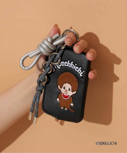 CIAOPANIC TYPY（チャオパニックティピー）の「:【モンチッチ】カードケースミニポーチ付きチャーム（カードケース・レディース・シルバー/ブラック/ブラウン・ONE SIZE）」の2枚目の写真