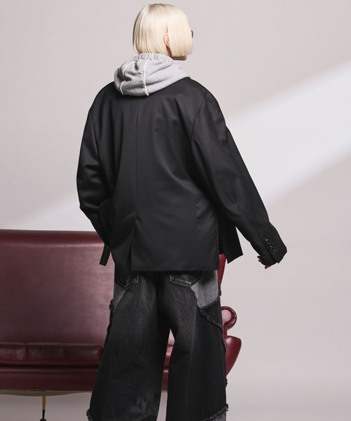 MAISON SPECIAL（メゾンスペシャル）の「《UNISEX》【Loro Piana】Prime-Over Double-breasted Tailored Jacket/【ロロ・ピアーナ】プライムオーバーダブルテーラドジャケット【MAISON SPECIAL/メゾンスペシャル】■セットアップ対応■（テーラードジャケット・メンズ・ブラック・0/2/1）」の7枚目の写真