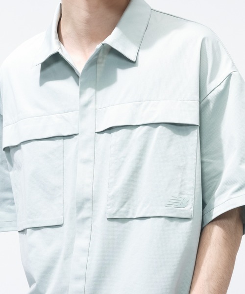 NEW BALANCE(ニューバランス)の「【別注】ニューバランス New Balance ショートスリーブメッシュニットシャツ 限定コラボ(Tシャツ/カットソー・メンズ・ダークグリーン/グレー/ブラック・S/M/L/LL)」の16枚目の写真