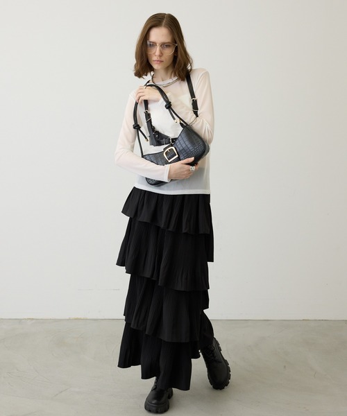 uyu.（ウユ）の「【モードなアクセント】ハーネスレイヤードベルト（ベルト・レディース・ブラック・FREE）」の3枚目の写真